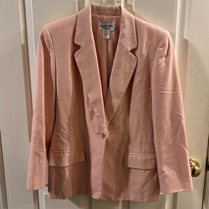 Vintage Pendleton Women's Light Pink Linen Blend Blazer Jacket ~ 10